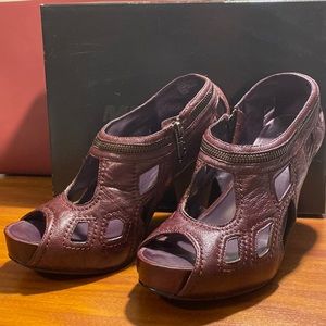 Miss Sixty • “Hailey” Purple Blocked Peep Toe heels